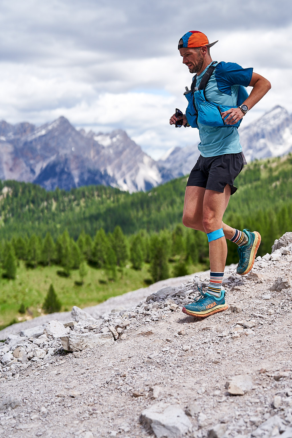 Runner in Croda da Lago area, Cortina d'Ampezzo @ Lavaredo Ultra Trail 2023