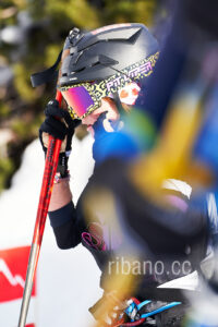 Italian athlete Martina Valmassoi competes at the 41th Transcavallo ski mountaineering race, on February 17, 2023 in Val Salatis, Tambre (Italy).