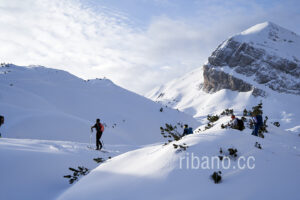 The majestic Val Saisera valley where took part the the 41th Trans Cavallo ski mountaineering race, on February 17, 2023 in Val Salatis, Tambre (Italy).