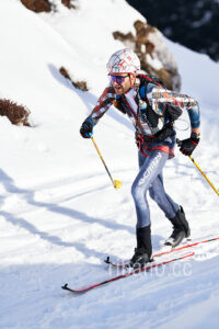 French athlete Julien Michelon competes at the 41th Transcavallo ski mountaineering race, on February 17, 2023 in Val Salatis, Tambre (Italy).