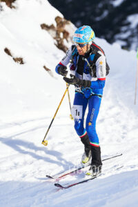 Italian athlete Matteo Eydallin competes at the 41th Transcavallo ski mountaineering race, on February 17, 2023 in Val Salatis, Tambre (Italy).